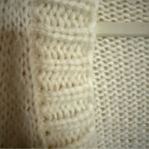 Wooden Ships Pom Pom Sleeve Open Front Cardigan Sweater Cream Size S/M - Picture 3 of 8